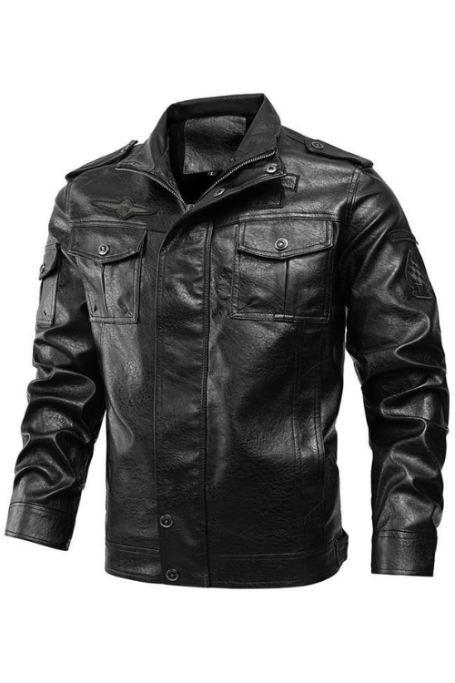 Men's Leather Jacket Winter Mens Outwear Windbreaker Leather Coats Men Slim Fit Faux Leather Motorcycle Jackets Clothing