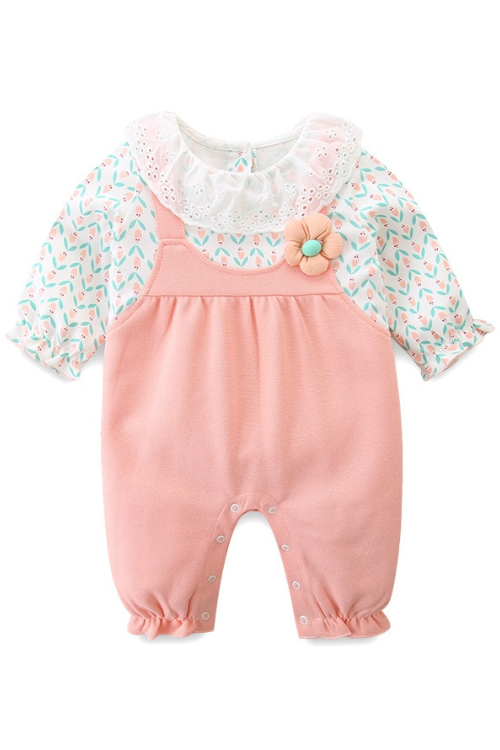 Spring and Autumn Children Clothing Infant Flowers One-piece Cute Toddler Romper Kids Jumpsuits Outing Baby Girl Clothes