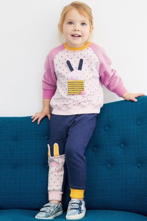 Vêtements d'automne et d'hiver pour bébés filles, tenues décontractées en coton pour tout-petits, ensemble de vêtements avec des appliques de lapin à pois pour enfants de 2 à 7 ans