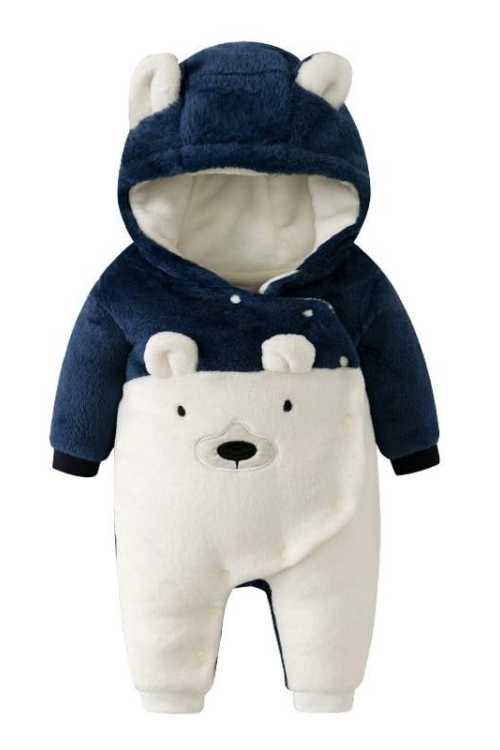 New born Baby Rompers Autumn Winter Warm Soft Bear Lining Fleece Climbing Clothes For Boys Girls Infant Jumpsuit Outwear