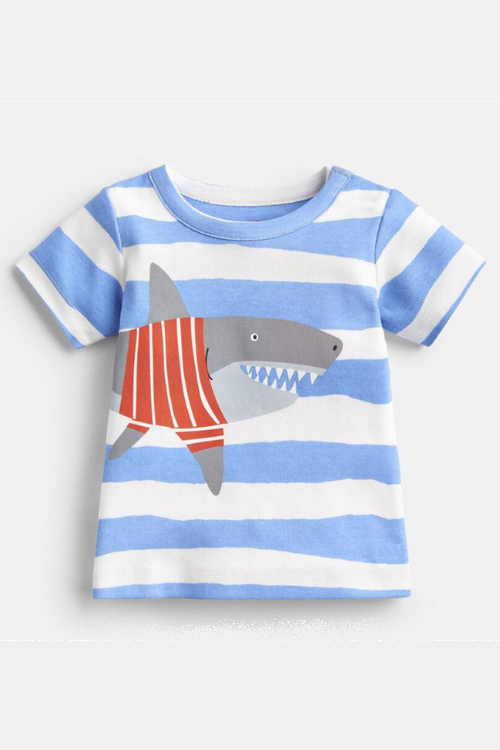 Enfants été nouveau bébé garçon vêtements animal requin coton à manches courtes t-shirt fille t-shirt hauts