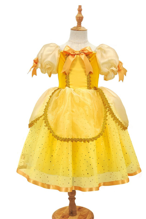 Belle Dress for Girl Princess Kids Floral Ball Gown Child Cosplay Beauty Costume Fancy Party Clothing For Cosplay Party