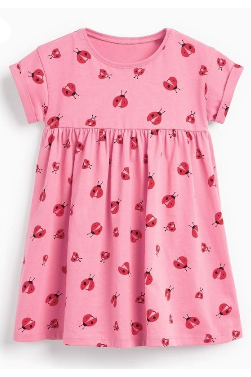 New Summer Baby Girls Clothes Dress Toddler Cotton Insect Causal Pink Dresses for Kids 2-7 Years