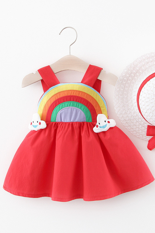 Cute Summer Baby Girl Dress For born Baby Girls Clothes Princess Dresses 1st Birthday Dress With Hat 0-2Y