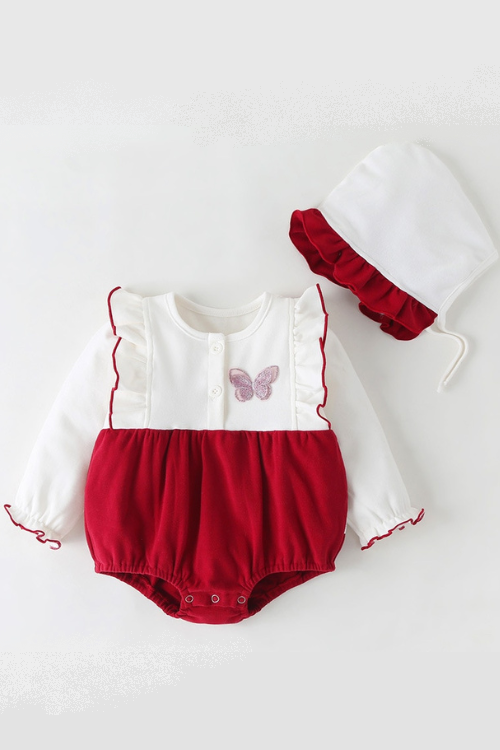 Autumn and Winter Children Clothing Infant Triangle Romper Baby Girls Bodysuits Newborn Clothes Kids One-pieces with Hat