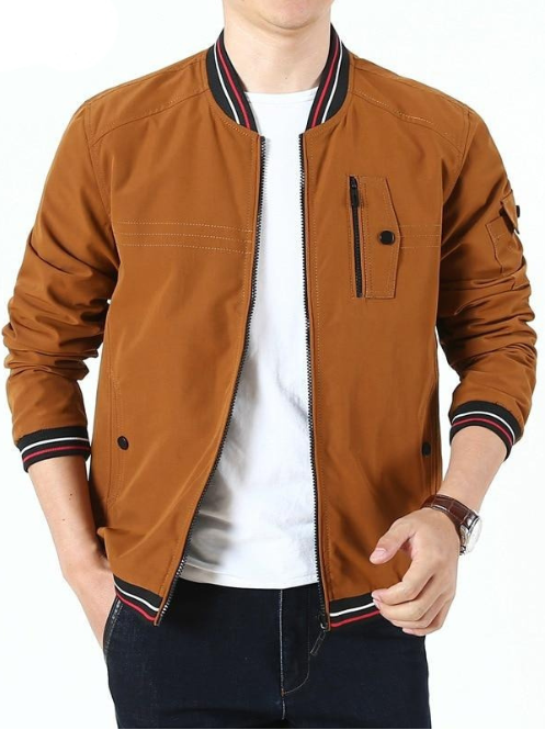 Men's Bomber Zipper Jacket Double-Side Wear Cotton Coats Casual Outwear Slim Fit Baseball Jackets Men Clothing