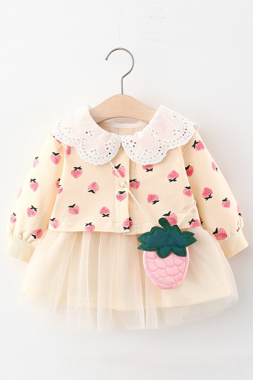 Fall born baby girl clothes outfits sets knitted cardigan jacket dress suit for infant baby girls cloth 1 year birthday sets