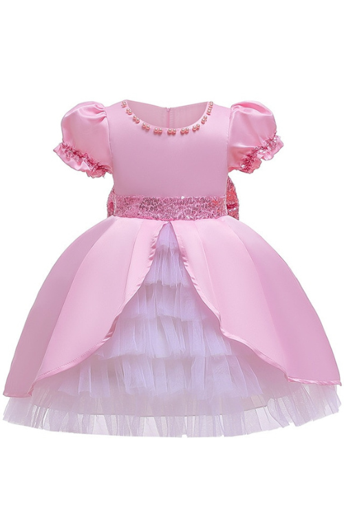 Robe de baptême pour petites filles, tenue de princesse moelleuse pour enfants, robes d'anniversaire pour nourrissons