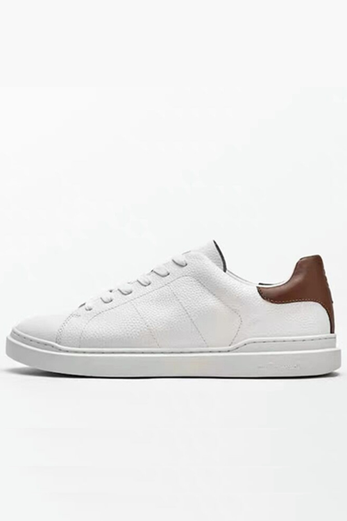 Pure White  Shoes Man Genuine Leather Casual Shoes Man Sneakers