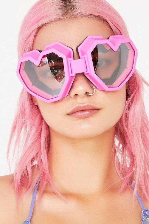 Heart Shaped Goggle Sunglasses One Piece Women Sunglasses Oversized Gradient Lens Brand Designer Eyeglass