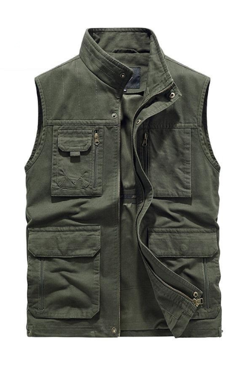 Tactical Cargo Vest Jacket Men's Clothing Casual Jean Black Coats Work Vests For Men Winter Multi-pocket Sleeveless