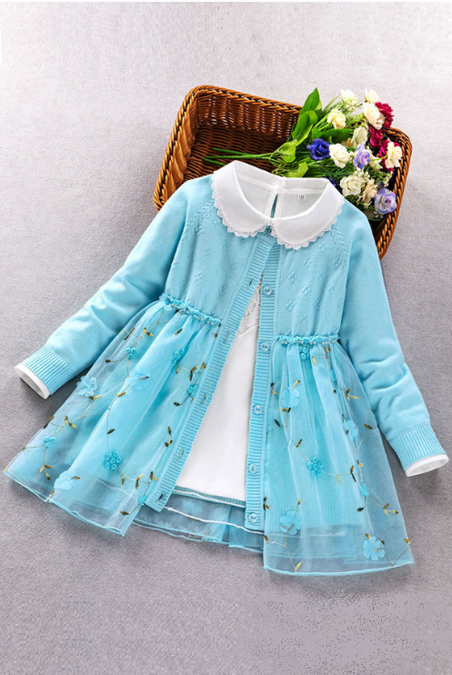 Girls Clothing Sets Autumn Winter Kids Long Sleeve pink blue red princess Suit for Girl Children Clothes size