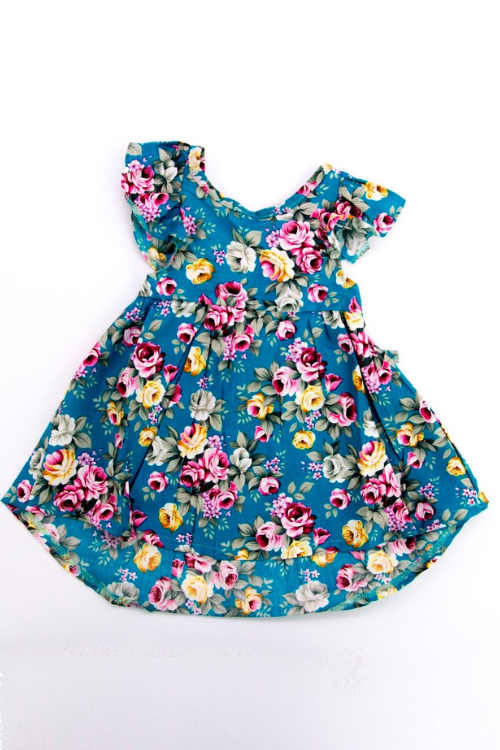 Lifestyle Baby Girl Dress For New Summer Suit For 22-23 Inch Reborn Dolls Baby Clothes Beach Dress Blue Flowers Babies Clothes