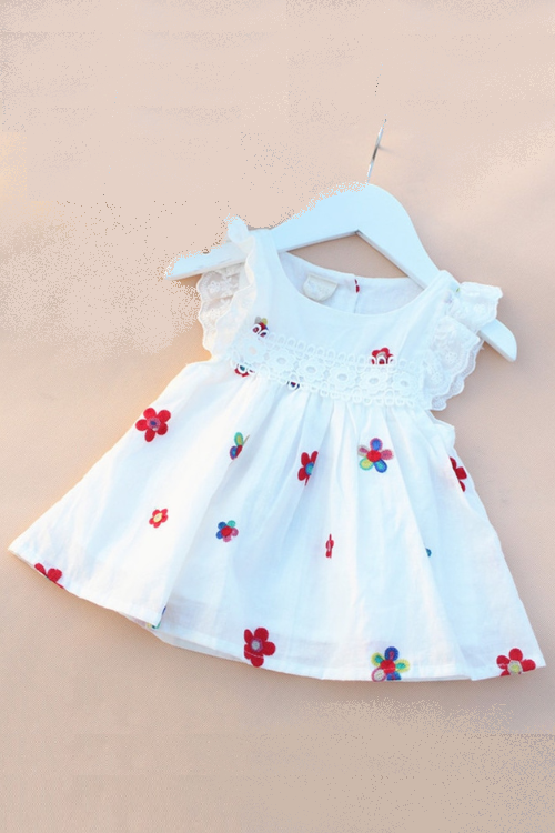 Baby Dresses Summer Baby Girls Clothes Flowers Strawberry Embroidery Baby Princess Dress Cute Cotton Kids Clothing 0-3T