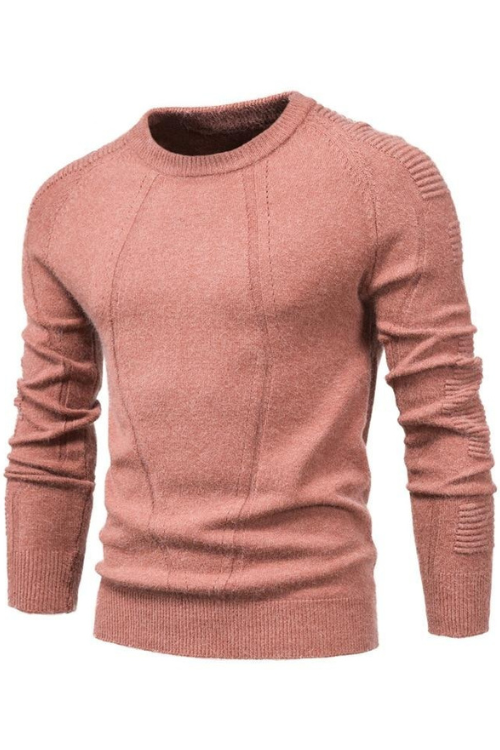 Autumn Winter Pullover Solid Color Men's Sweater O-neck Geometry Sweater Men Casual Slim Sweaters Mens Clothing