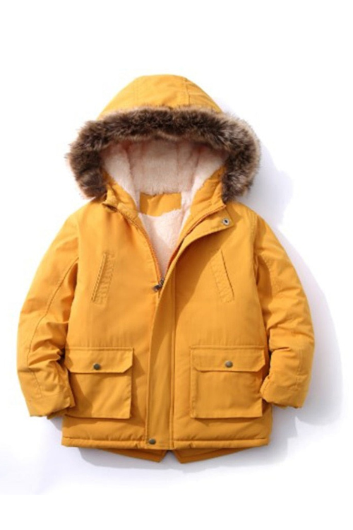 Hooded Coats Autumn Winter Brief Children Outerwear Thick Warm Faux Fur Jackets