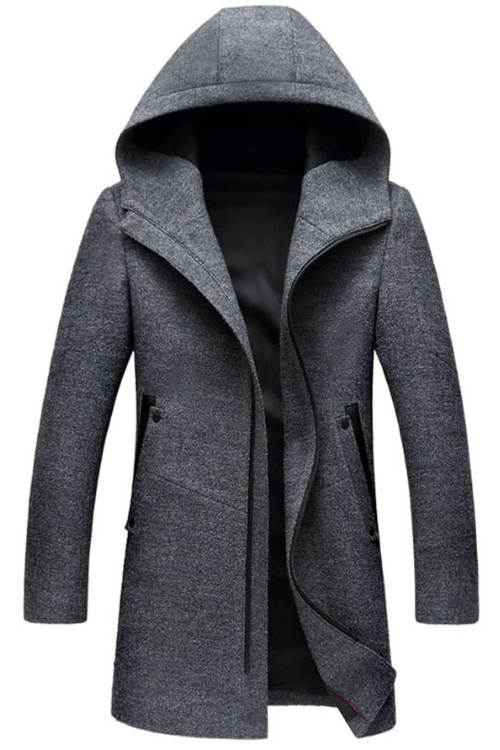 Winter Wool Coat Men Wool Jacket Men High Quality Hooded Mens