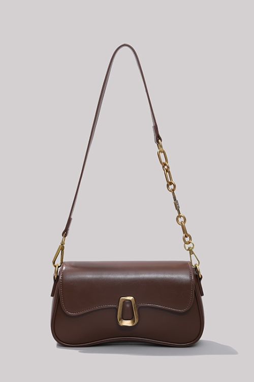 French Vintage Leather Square Bag Women