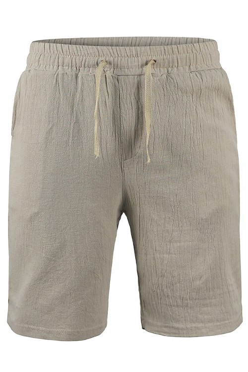 Men's Cotton Linen Shorts Pants Male Summer Breathable Solid Linen Trousers Fitness Streetwear