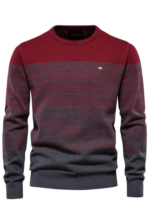 Cotton Sweater Men Casual O-Neck Spliced Pullovers Knitted Sweater Male New Winter Warm Mens Sweaters