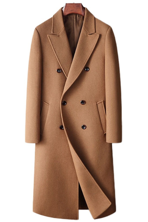 Men Wool coat Long Wool Blend Jacket Autumn Wool Cashmere Jacket Male Pea Coat Winter Overcoat Outerwear