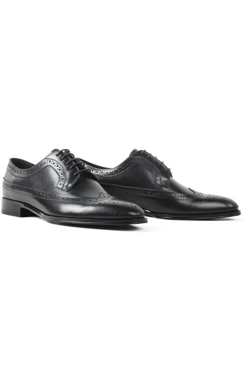 Handmade Blake Shoes Men Black Full Brogue Shoe Wedding Office Formal Footwear