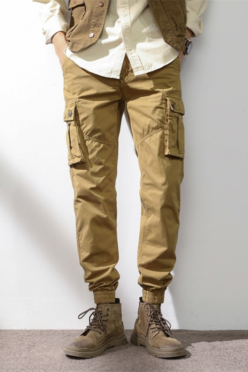 High Quality Khaki Casual Pants Men Military Tactical Joggers Cargo Pants Multi-Pocket Fashions Black Men Trousers