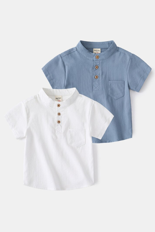 Mandarin Boys Summer Tshirts Toddler Tees Baby Shirts Cotton Kids Children's Clothes