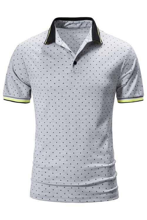 Summer Short Sleeve Basic Stand Collar POLO Shirt Men T-Shirt Top