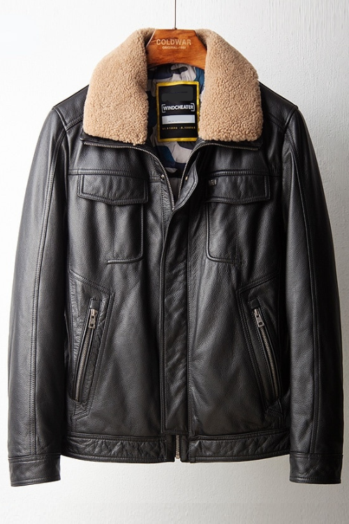 Winter down Jacket Men Genuine Leather Clothes Male First Layer Warm Short Coat