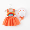 Cute Summer Baby Girl Dress For born Baby Girls Clothes Princess Dresses 1st Birthday Dress With Hat 0-2Y