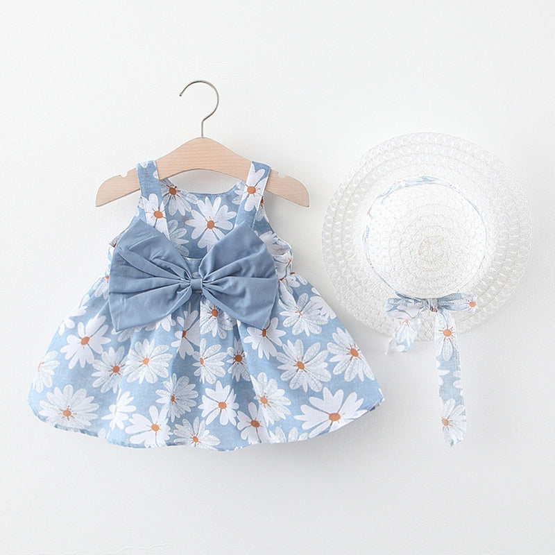 Baby Girl Dress Toddler Baby Kids Girls Floral Flowy Princess Dress Hat Outfits Clothes Toddler Girl Clothes