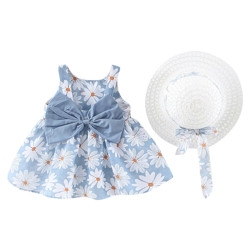 Baby Girl Dress Toddler Baby Kids Girls Floral Flowy Princess Dress Hat Outfits Clothes Toddler Girl Clothes