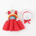 Cute Summer Baby Girl Dress For born Baby Girls Clothes Princess Dresses 1st Birthday Dress With Hat 0-2Y