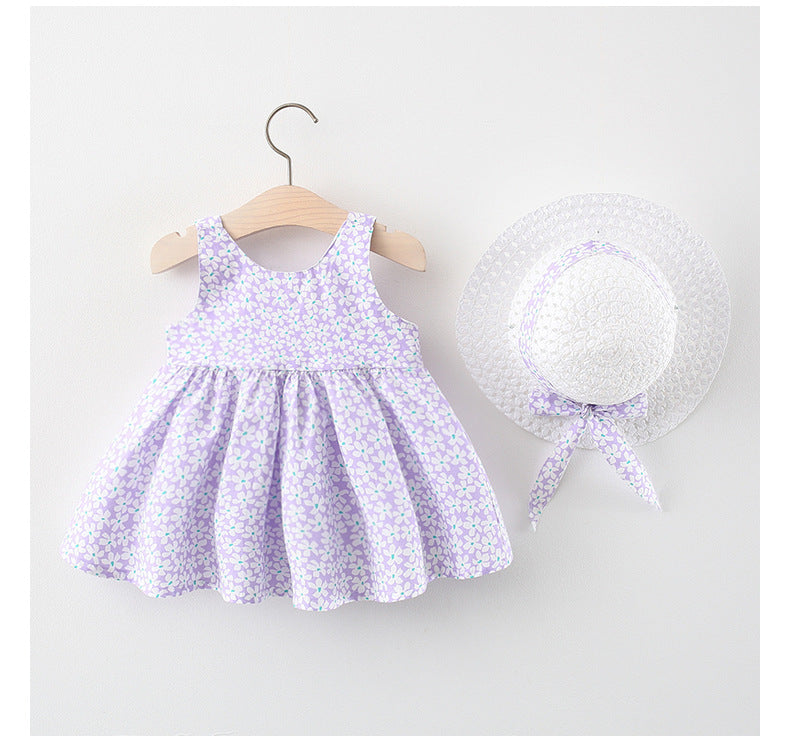 Summer Baby Girl Dress Flower Princess Dresses for Girl Birthday Clothing With Hat Baby Suit Outfit