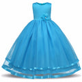 Summer Kids Princess Dress Sleeveless Flowers Kids Girls Dresses Birthday Party Wedding Dress Formal Wear Child Clothing