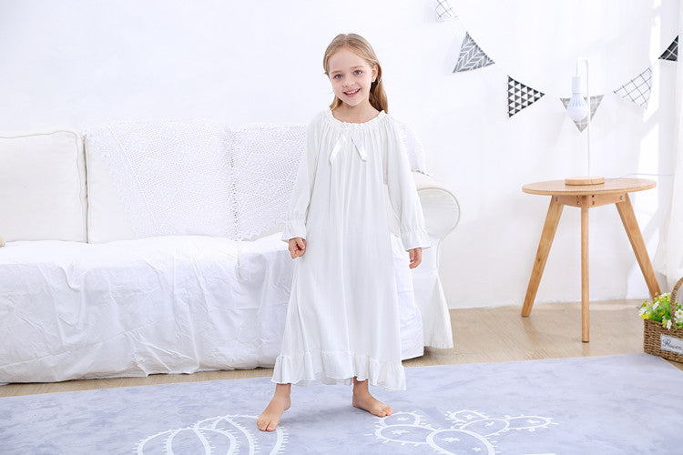 Princess Spring Night Dress Children Pajama Children Home Clothing Baby Nightgown Girl Sleepwear Robe