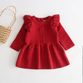 Knitted Baby Girl Dress Ruffle Baby Clothes born Spring Baby Dress Cotton Toddler Girls Dress Formal Kids Dresses For Girls