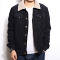 Winter Mens Denim Jacket Men Fleece Warm Corduroy Jackets Casual Male Stand Collar Windbreaker Bomber Jackets