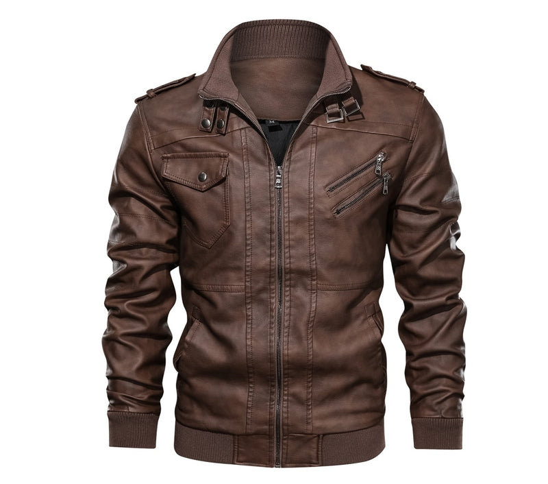 Hommes Veste En Cuir Mâle Moto En Cuir Vestes Faux Biker Manteaux Casual Hommes Mince Coupe-Vent Vestes Vêtements