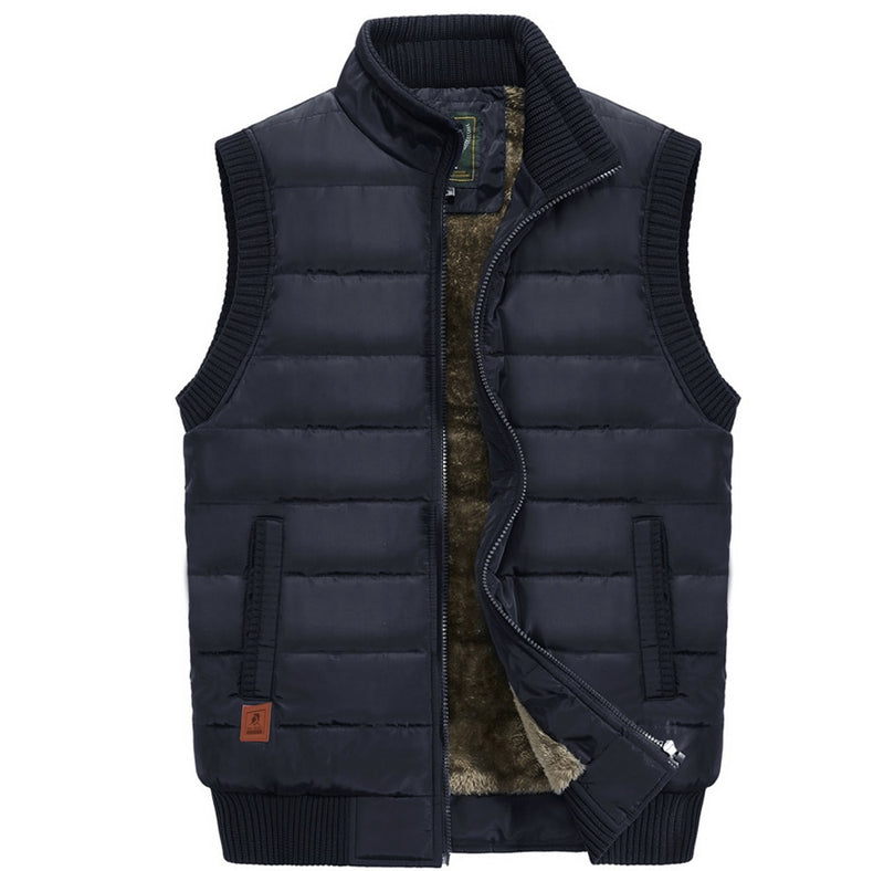 Mens Jacket Sleeveless Vest Winter Male Fleece Warm Vest Coats Men Stand Collar Army Thicken Waistcoats Clothing