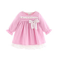 Baby Girls Dresses Princess Girls Clothes Children Clothing Preppy Style Kids Clothes Ball Gown with Bow 1-5Y