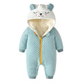 Newborn Clothing Autumn/Winter Solid Cute Cat Hooded Thick Infant Romper Jumpsuit Baby Snowsuit Baby For 0-24M