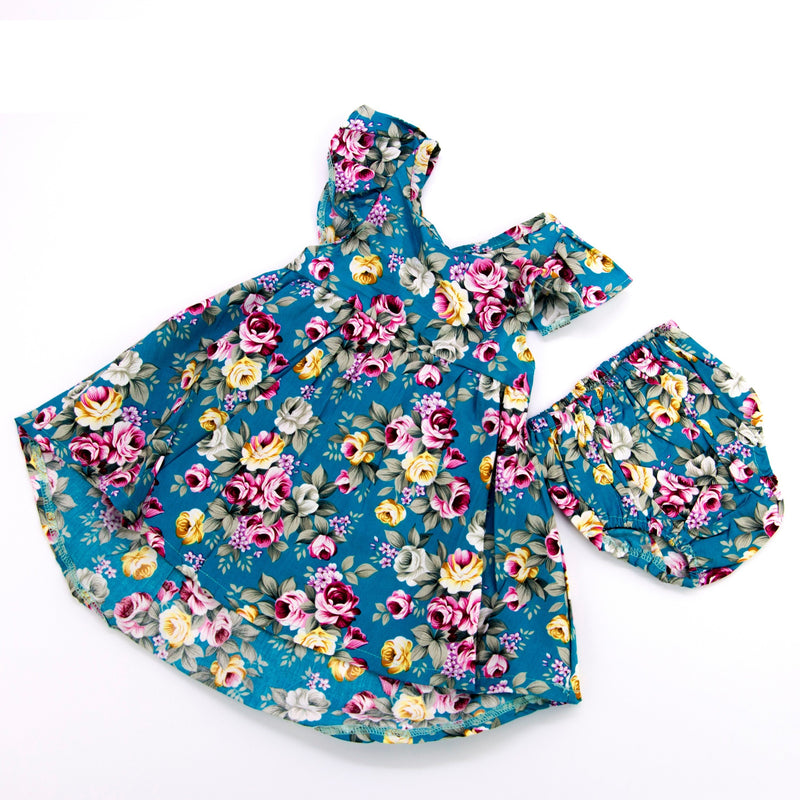 Lifestyle Baby Girl Dress For New Summer Suit For 22-23 Inch Reborn Dolls Baby Clothes Beach Dress Blue Flowers Babies Clothes