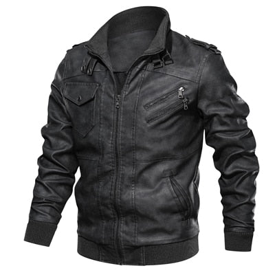 Hommes Veste En Cuir Mâle Moto En Cuir Vestes Faux Biker Manteaux Casual Hommes Mince Coupe-Vent Vestes Vêtements