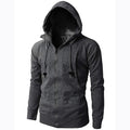 Autumn Spring Drawstring Zipper Men Hoodies Jacket Hooded Sweatshirt Male Long Sleeve Pocket Pullover Hoodie Coat