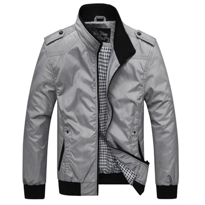 Mens Jackets Spring Autumn Casual Coats Solid Color Mens Sportswear Stand Collar Slim Jackets Male Bomber Jackets