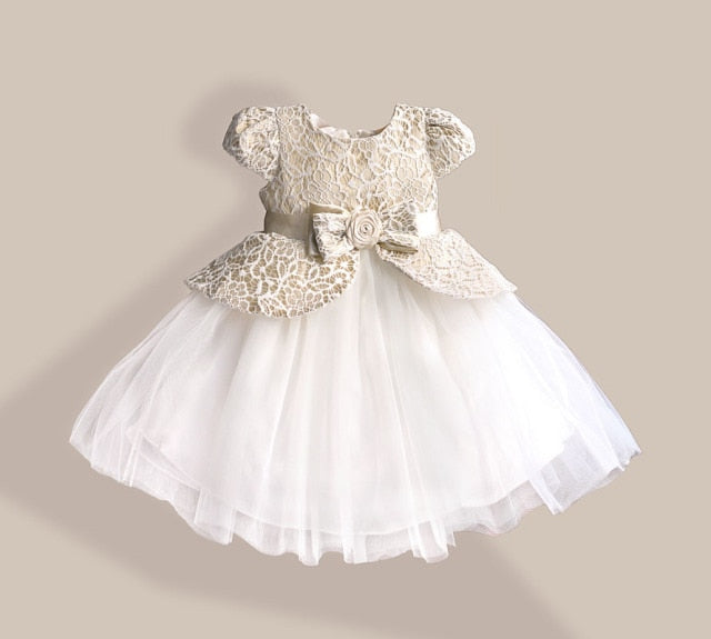 Lace Flower Girl Dress style Silk Belt Princess Kids Dresses 3 colors leopard Girls Party Dress for 1-6T