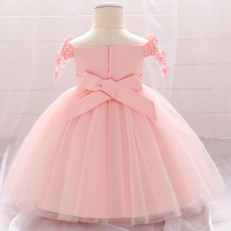 Été Infantil premier anniversaire robe baptême pour bébé fille vêtements Voile princesse robes fête fleur robe 1 2 ans