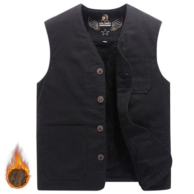 Men‘s Vests Casual Winter Fleece Warm Waistcoats Mens Thermal Vests Sleeveless Jackets Windbreaker Vests Clothing